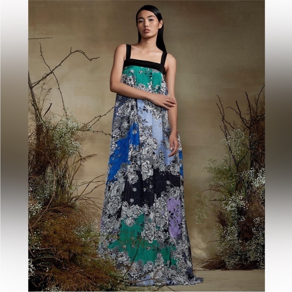 NWT Atsu Anthropologie multicolor floral patchwork maxi dress